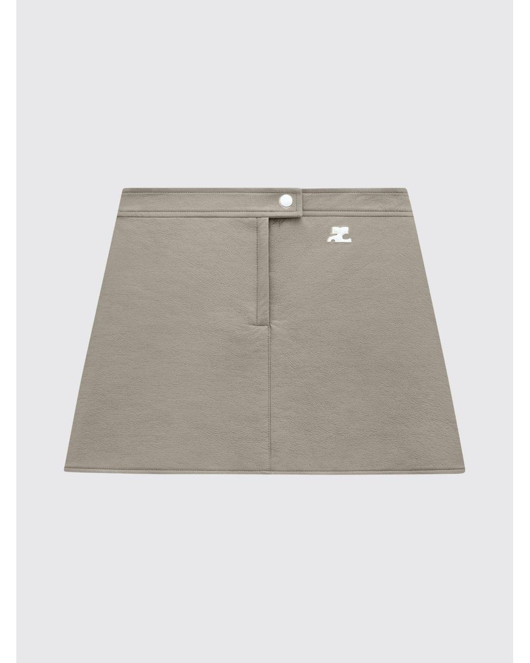 Courreges Gray Courr&Egrave	Ges Coated Cotton Mini Skirt