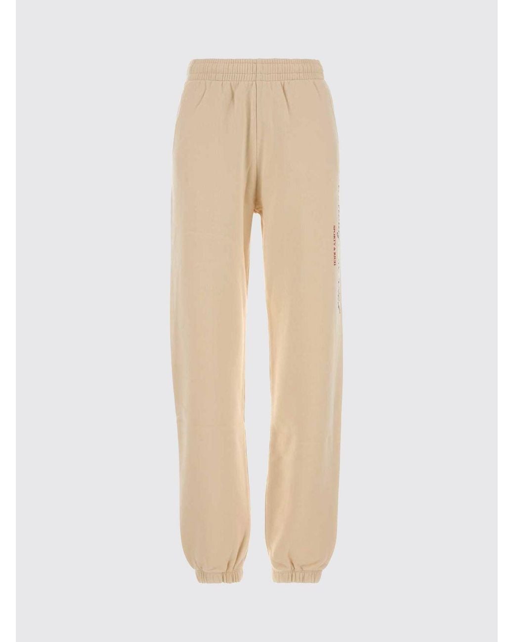 Sporty & Rich Natural Sporty &Amp Rich Straight-Leg Cotton Jogging Trousers With Elasticated Waist And Cuffs