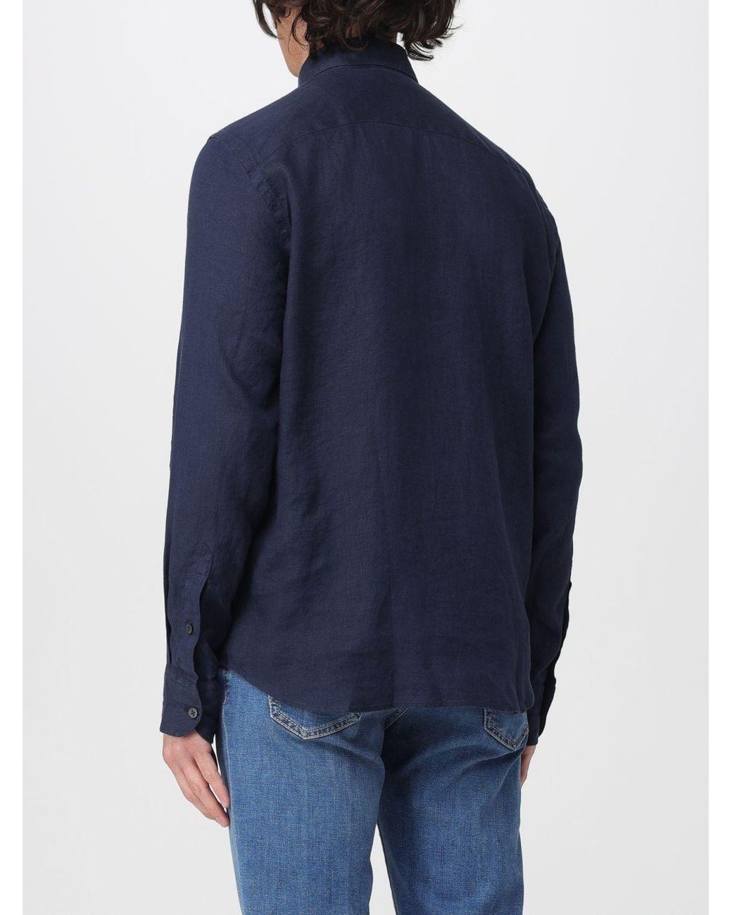 Camisa Clásica De Lino Colmar de hombre de color Blue