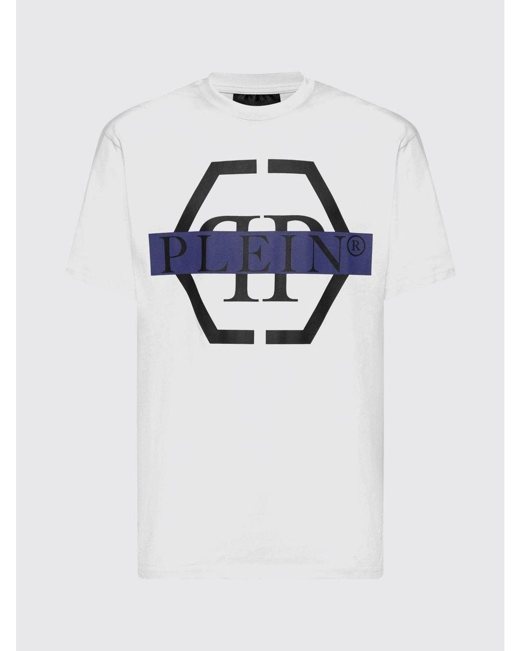 Philipp Plein Gray Slim Fit Hexagon Logo Monogram Cotton T-Shirt for men