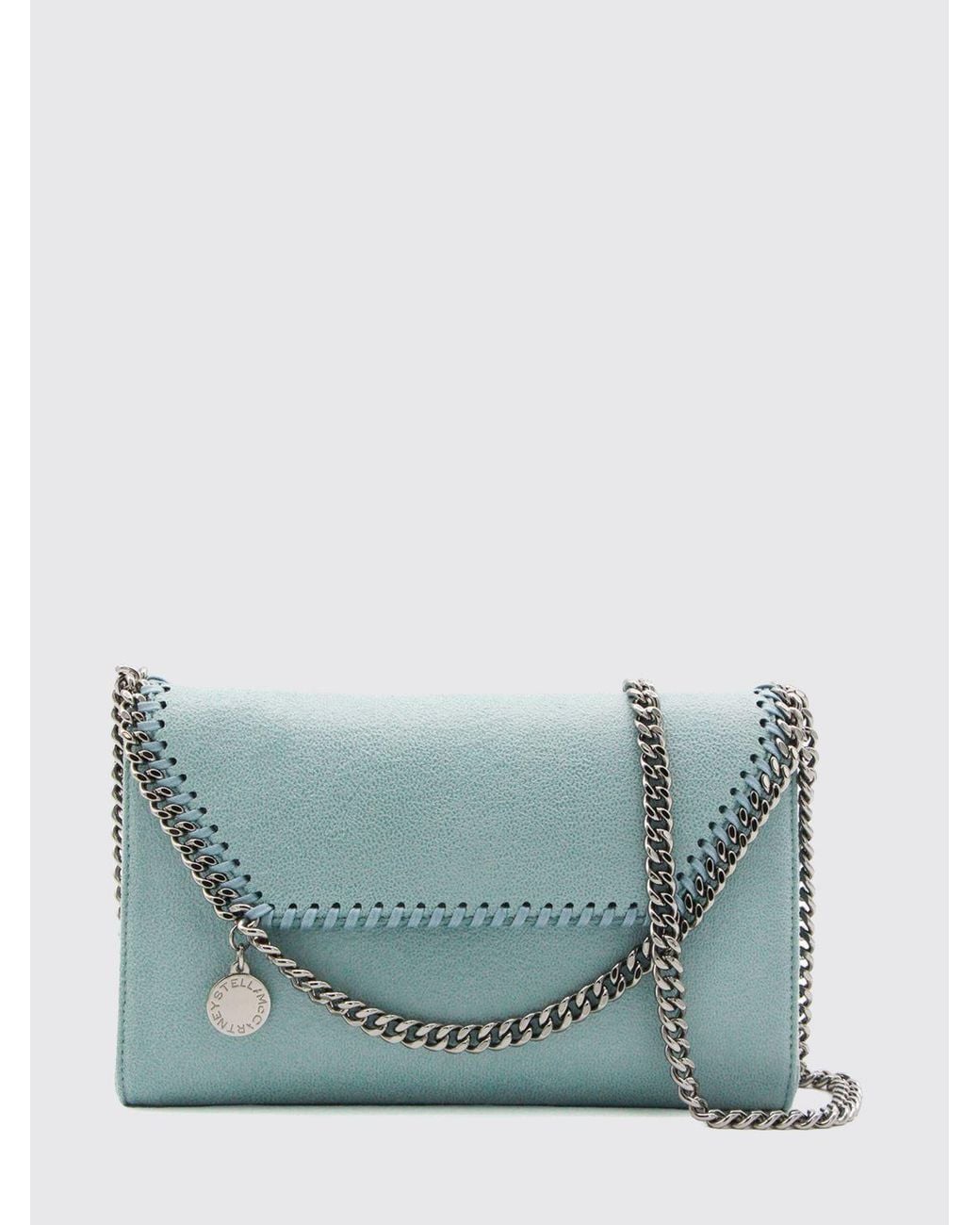 Stella McCartney Blue Falabella Alter Mat Wallet On Chain With Chain Trim