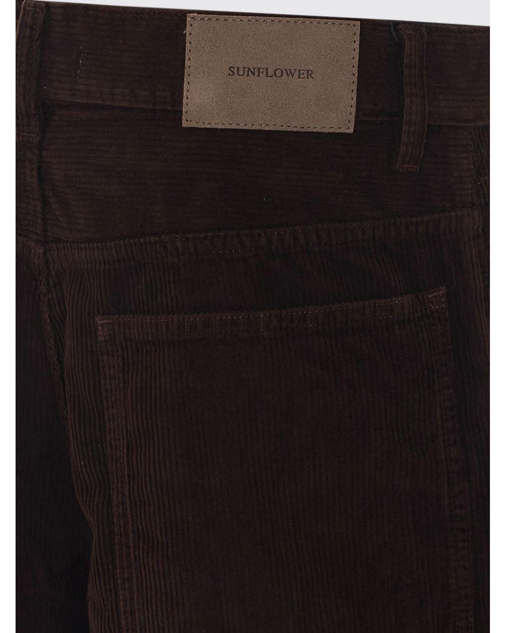 sunflower Black Wide-Leg Five-Pocket Cotton Corduroy Trousers for men