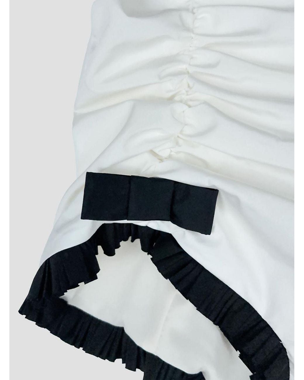 Vivetta White High-Waisted Crêpe Culotte Shorts With Lace Inserts