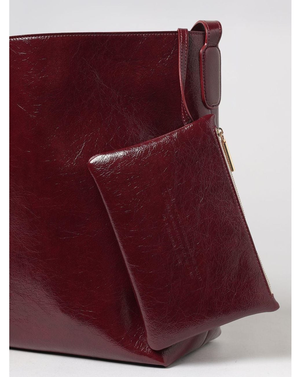 THEMOIRÈ Red ThemoirÈ Zoe Vegan Leather Shoulder Bag With Removable Pouch
