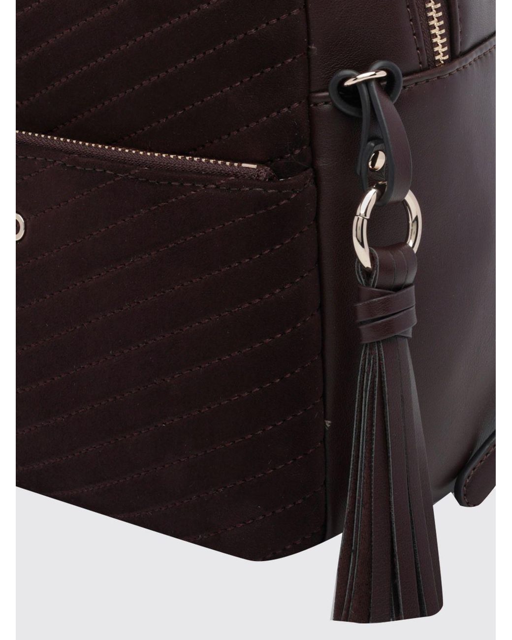 Liu Jo Black Faux Leather Backpack With Chevron Pattern And Adjustable Straps