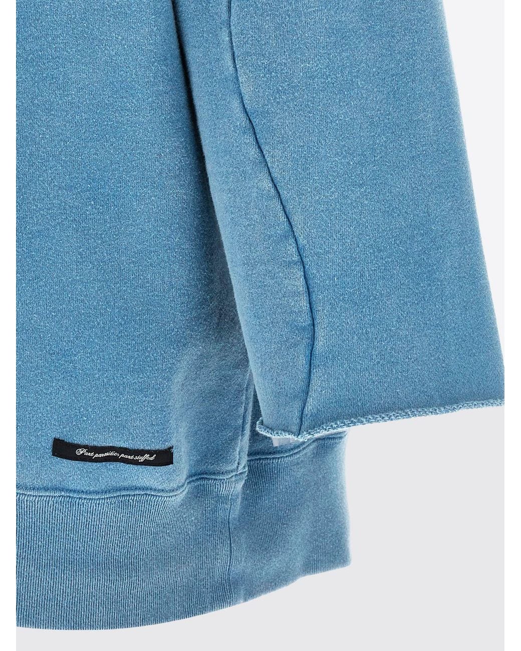 Undercover Blue Relaxed Fit Cotton Crewneck Jumper With Slogan Print for men