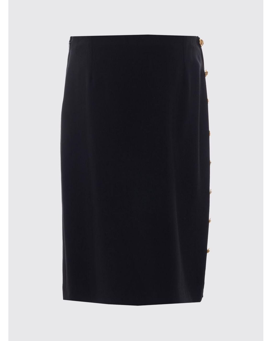 Versace Black High-Waisted Stretch-Viscose Midi Pencil Skirt With Buttons