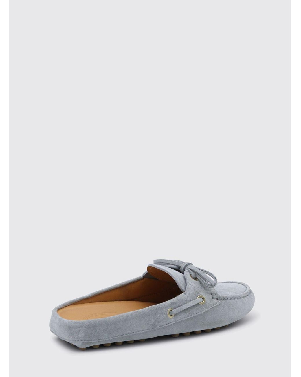 Tod's White Gommino Suede Mules