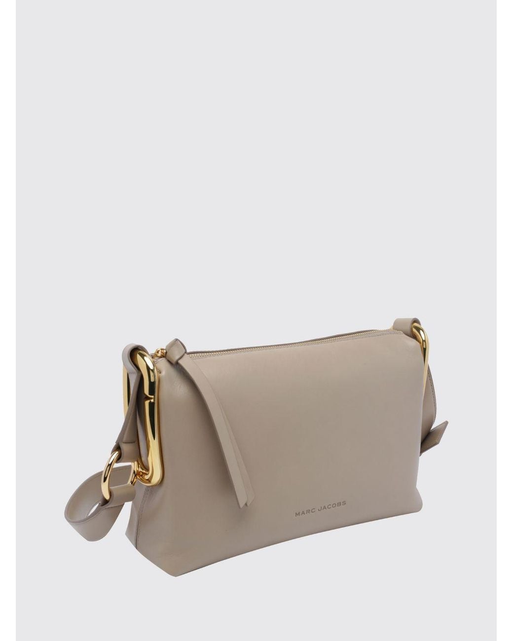 Marc Jacobs Natural Juliette Leather Crossbody Bag With Double J Logo And Zip Closure