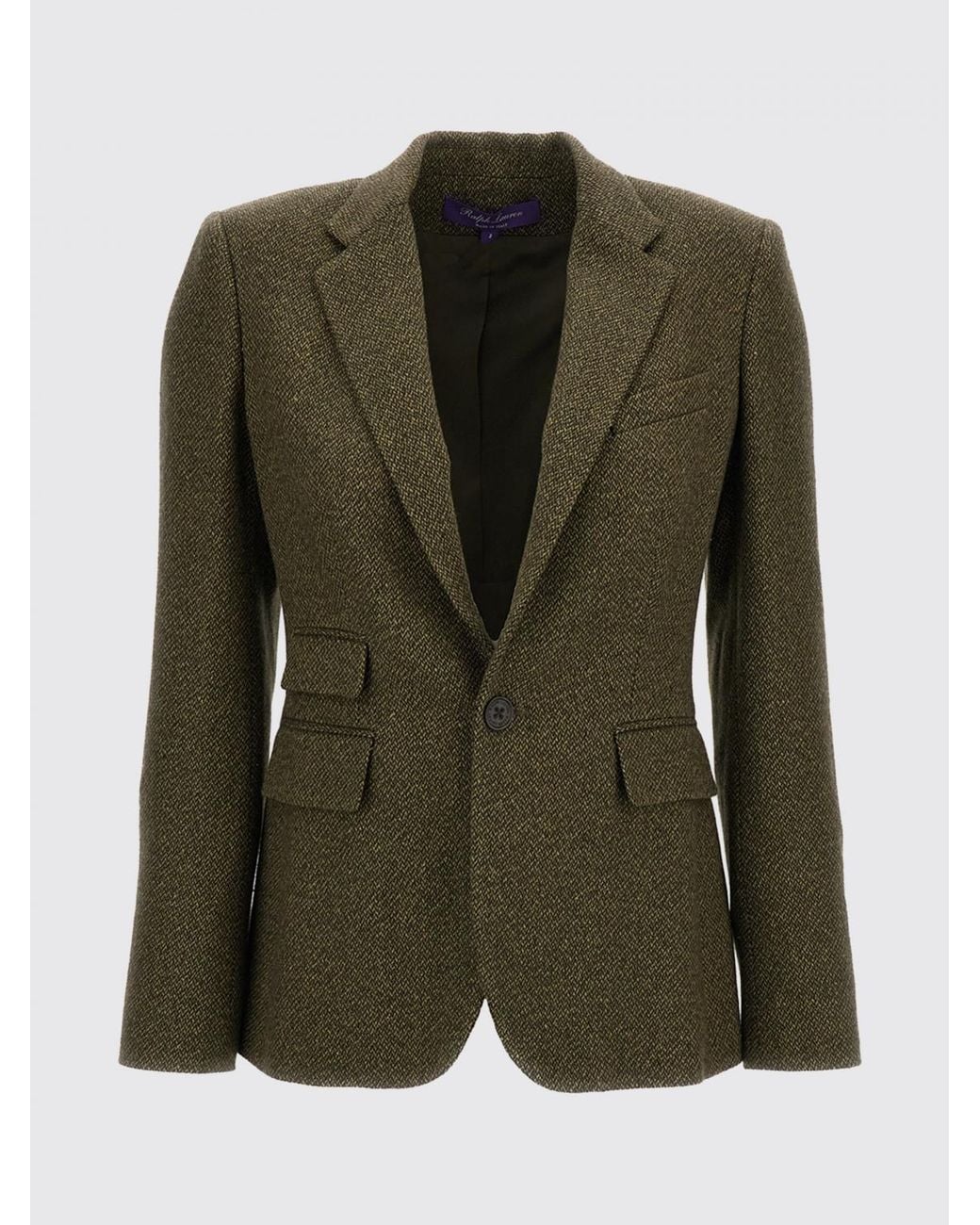 Ralph Lauren Green Single-Breasted Linen, Cashmere And Silk Blazer