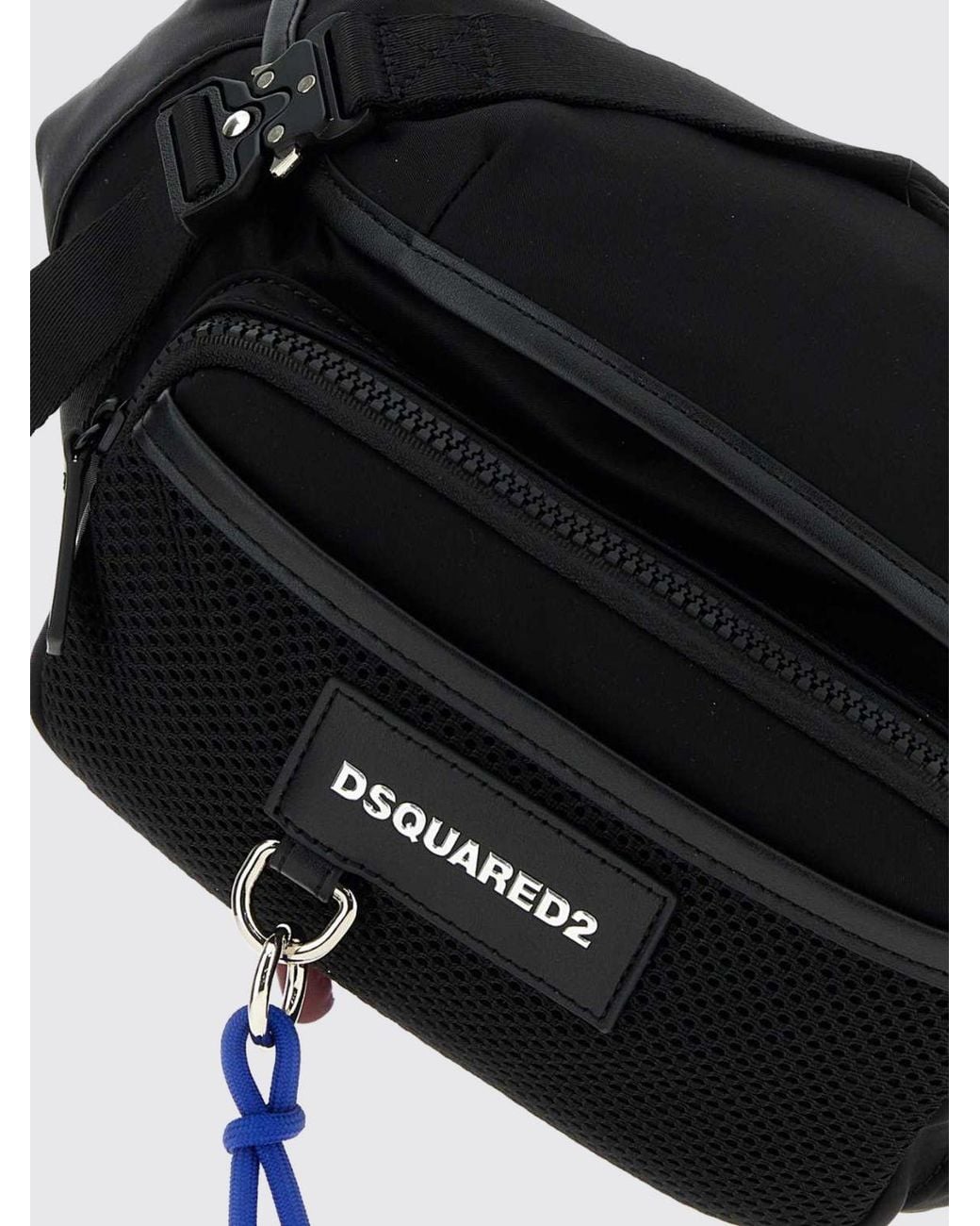 DSquared² Black Nylon Utility Bum Bag With Adjustable Strap And Charm for men