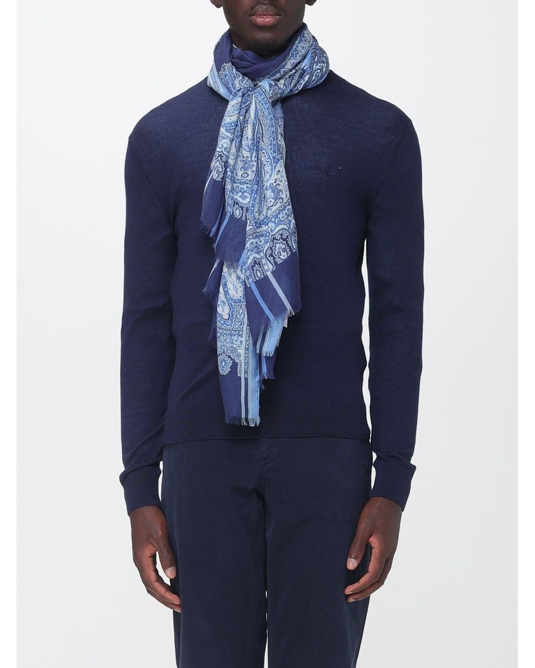 Etro Blue Scarf for men
