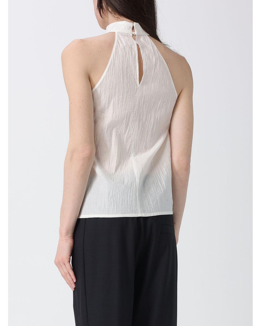 Tela White Inca Halter Neck Sleeveless Top