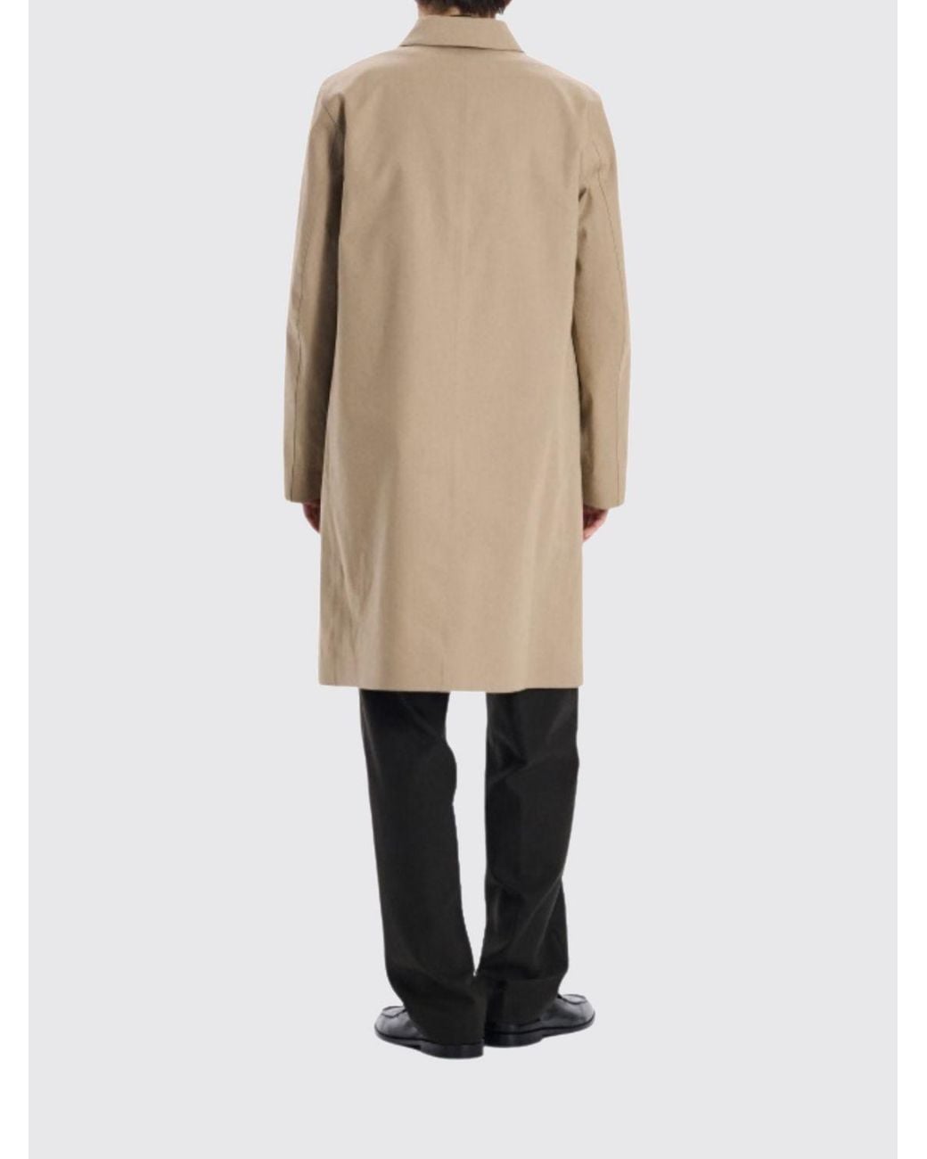 Mackintosh Natural Single-Breasted Polyester Trench Coat With Classic Collar for men
