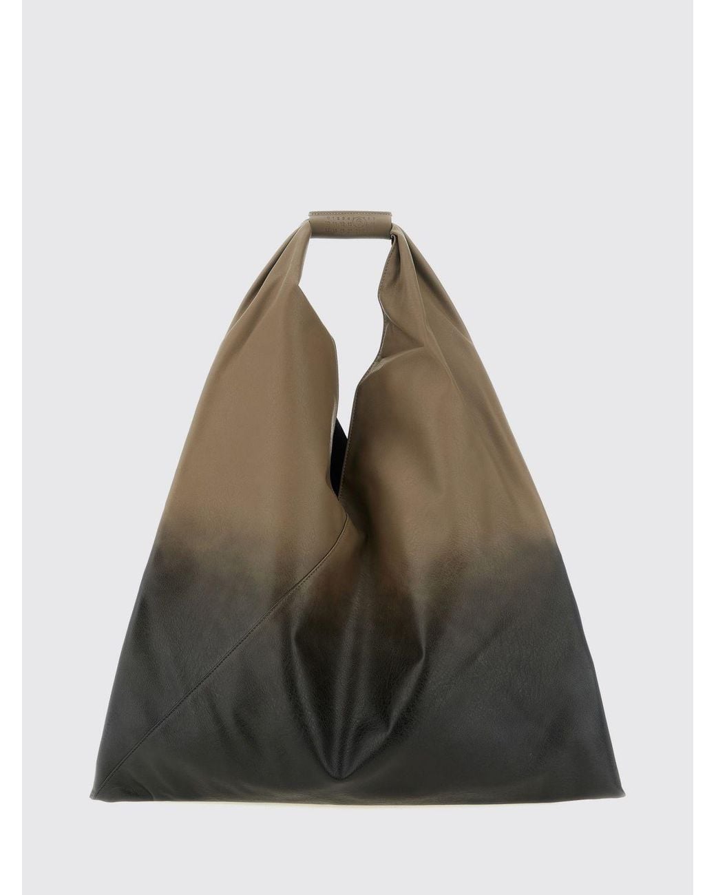 MM6 by Maison Margiela Brown Large Japanese Handbag With Abstract Print And Flared Shape
