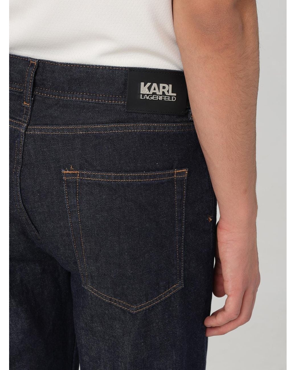 Karl Lagerfeld Blue Straight Leg Jeans Relaxed Fit for men