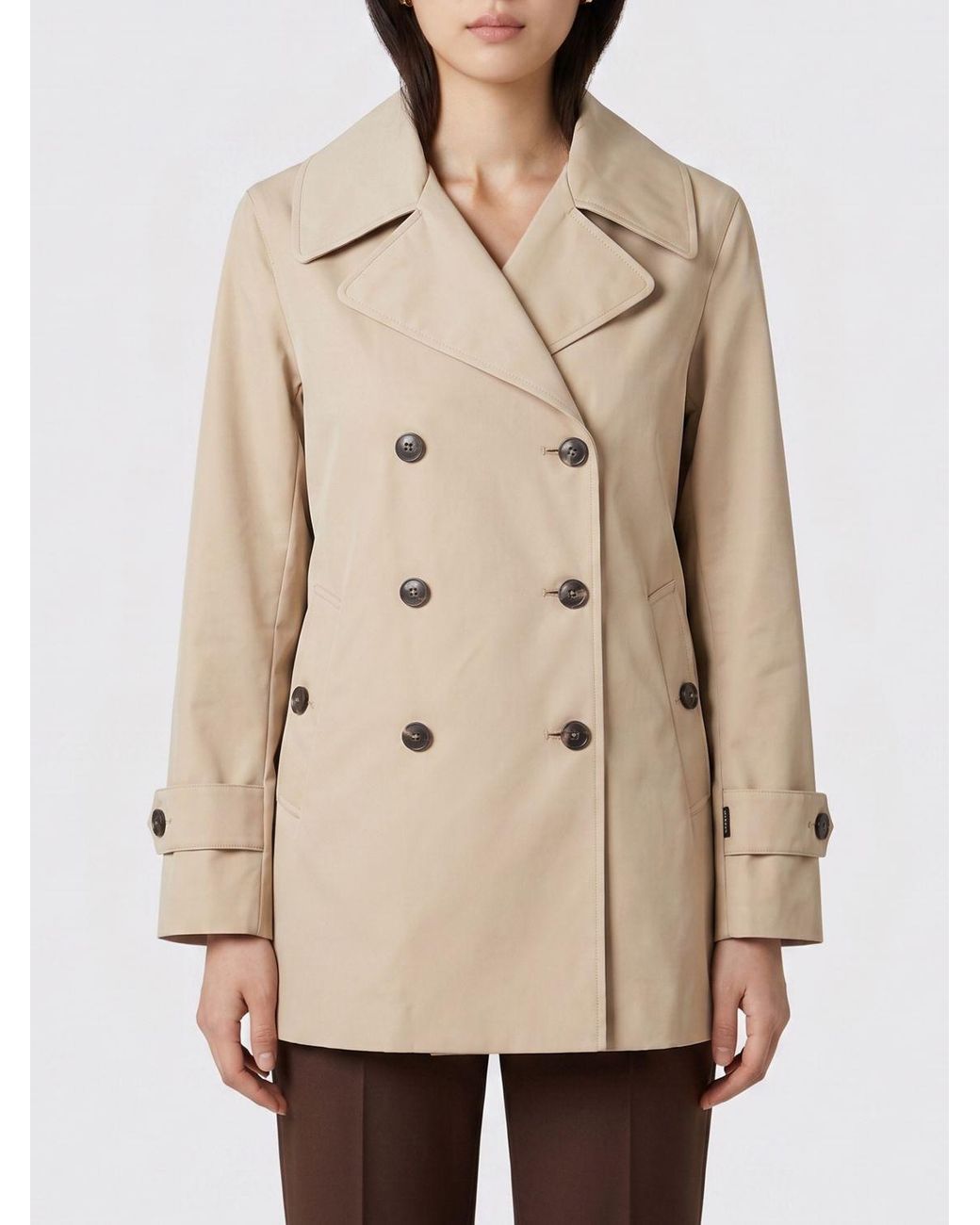 Save The Duck Natural Double-Breasted Trench Coat