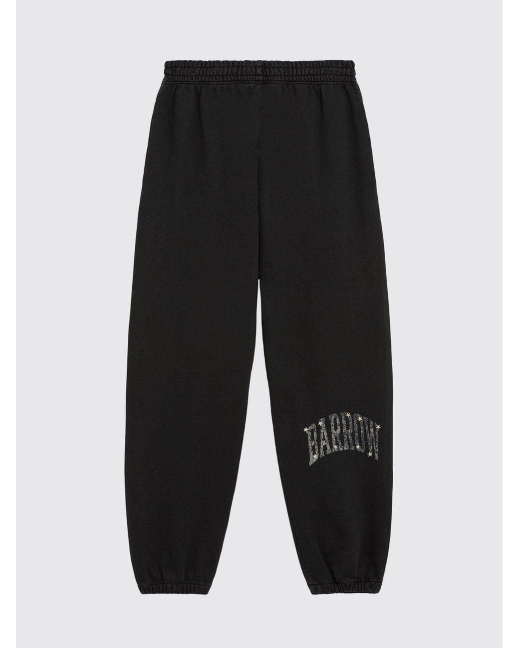 Barrow Black Wide-Leg Cotton Jogging Trousers With Elasticated Mid-Rise Waist