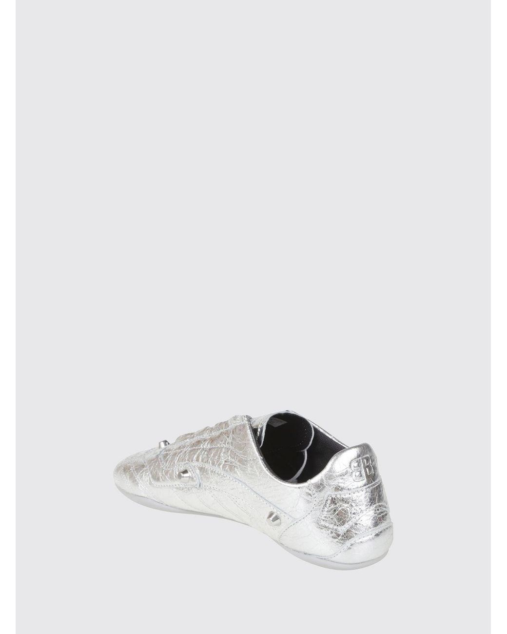 Balenciaga White City Arena Lambskin Trainers With Studs