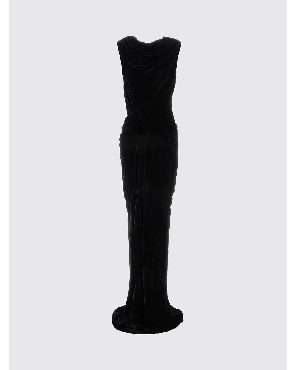 Rick Owens Black Long Asymmetrical Tunic Dress