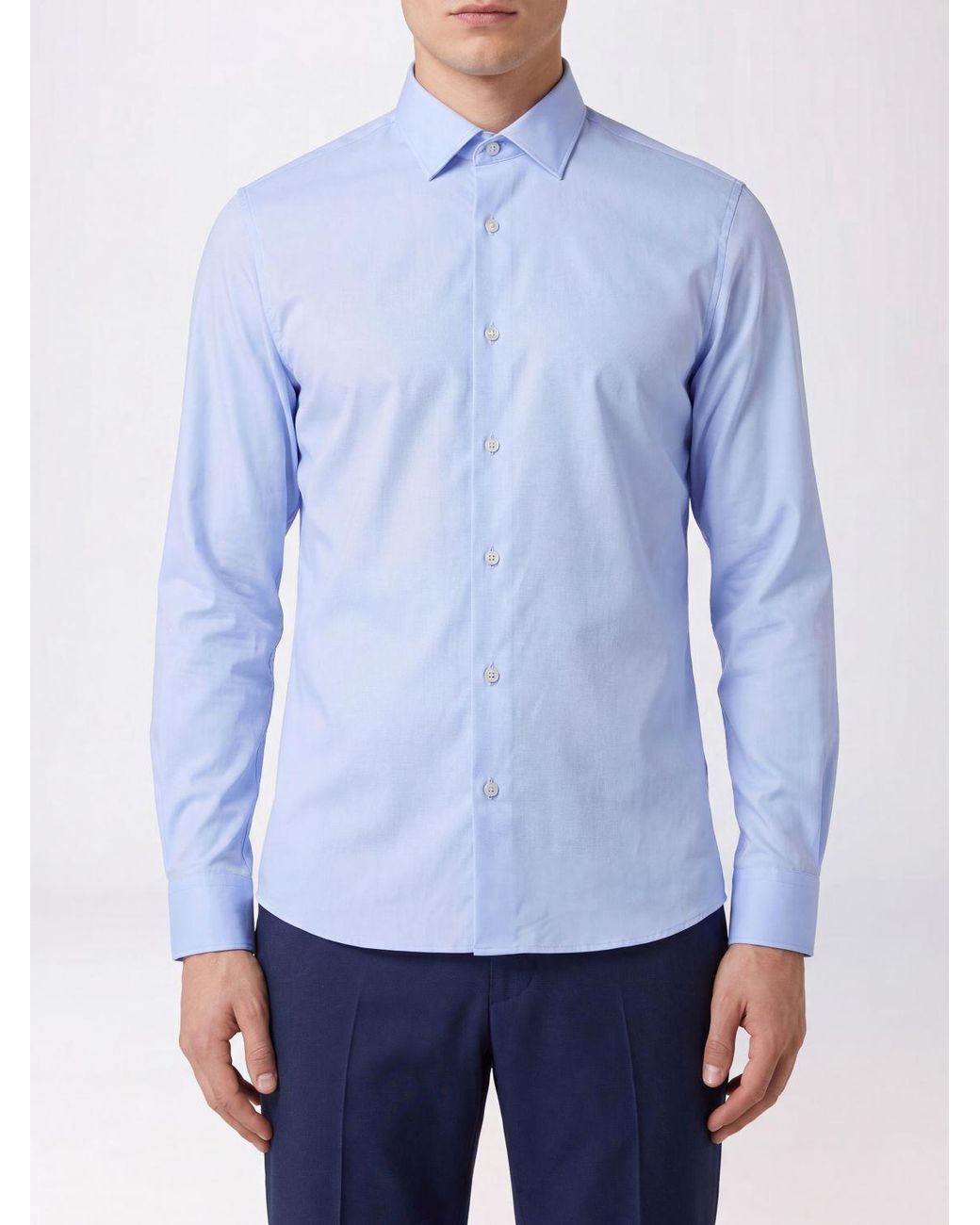 Rrd Blue Slim Fit Technical Polyamide Long-Sleeved Shirt for men
