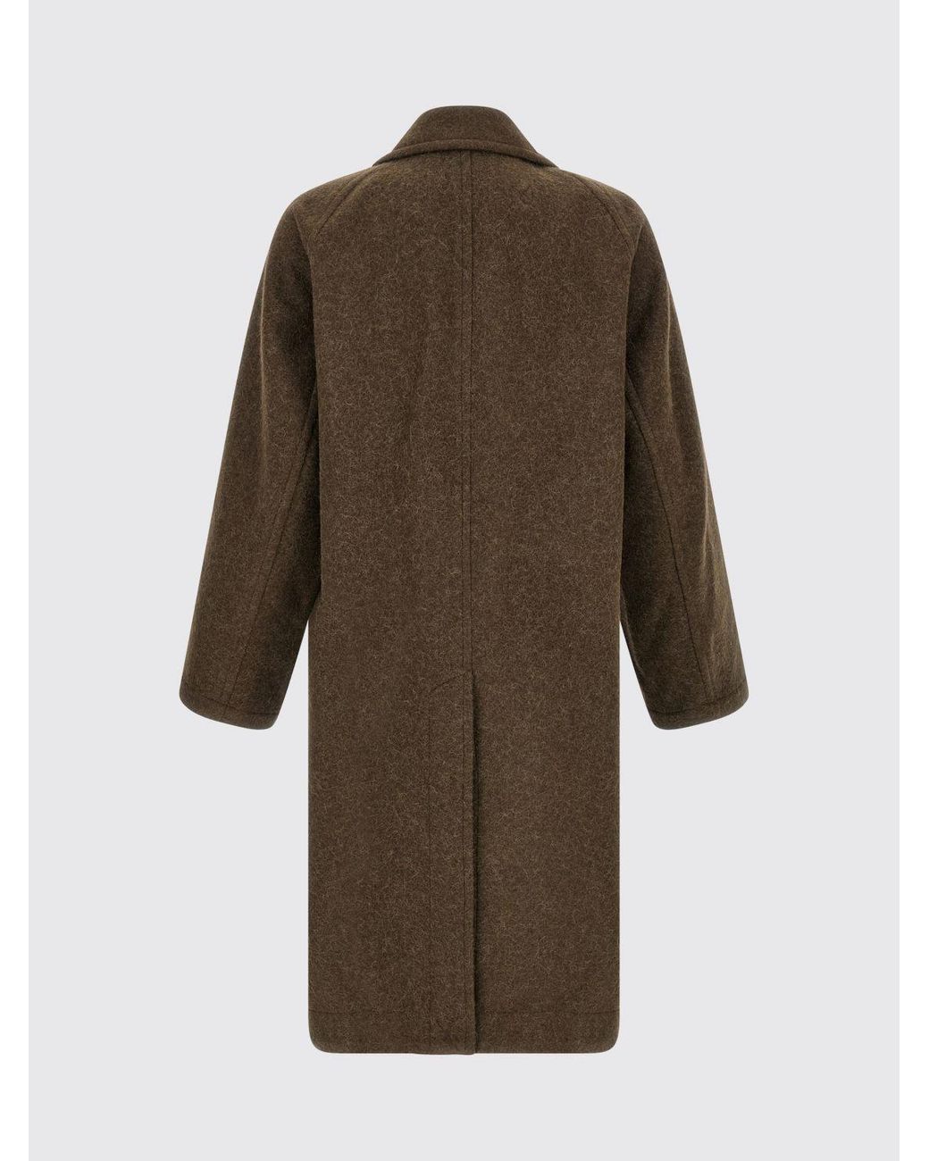 Lemaire Brown Long Double-Breasted Coat for men