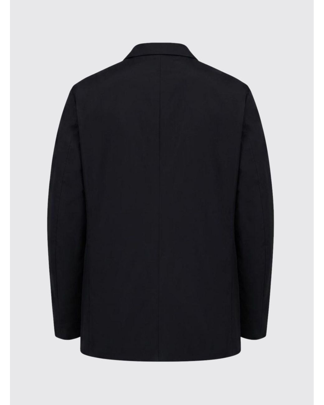 Jil Sander Blue Single-Breasted Short Polyester Coat With Classic Lapels for men