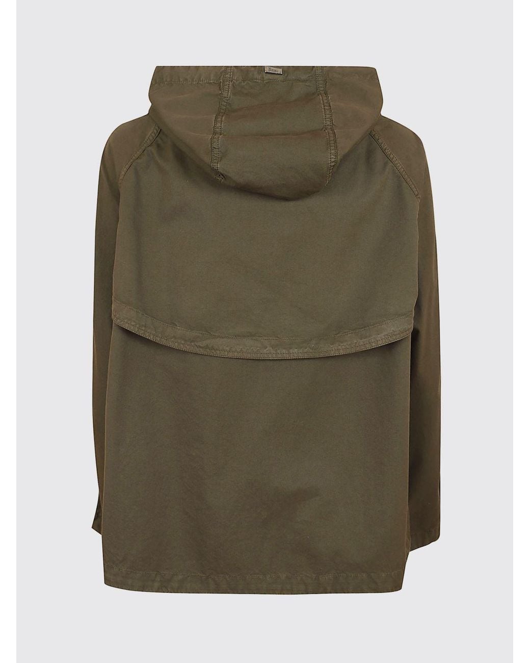 Herno Brown Short Lightweight Cotton Jacket With Hood And Patch Pockets
