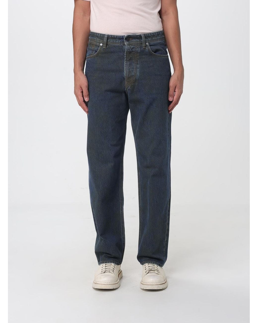 Stone Island Blue Mid-Rise Wide Leg Jeans for men
