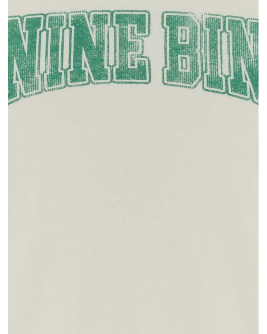 Anine Bing White Cotton Crewneck T-Shirt With Contrasting Logo And Short Sleeves