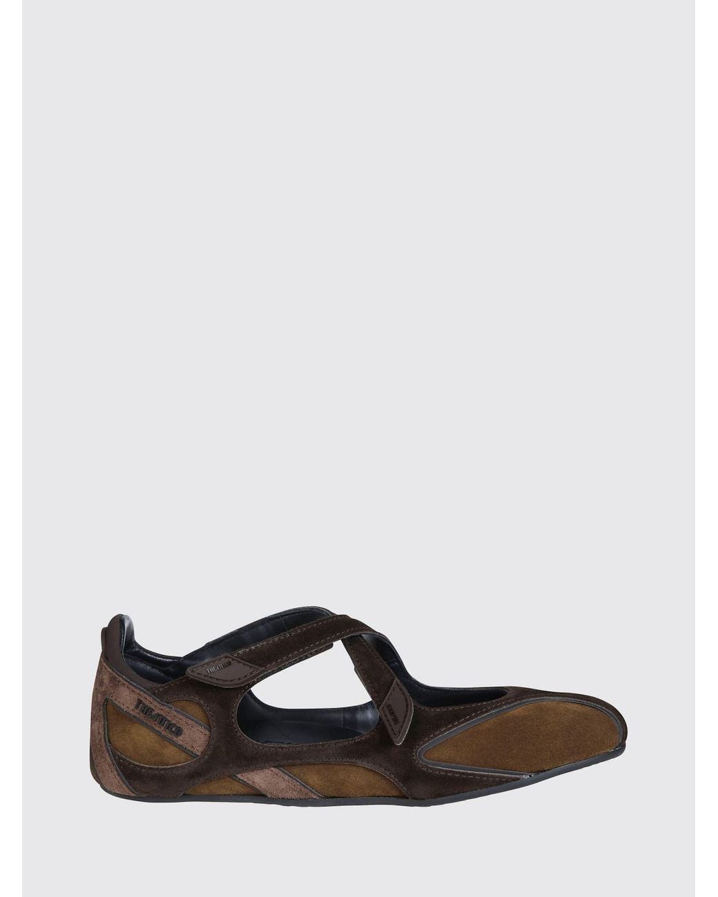 The Attico White Floor 01 Bicolour Suede Mary Jane Flats