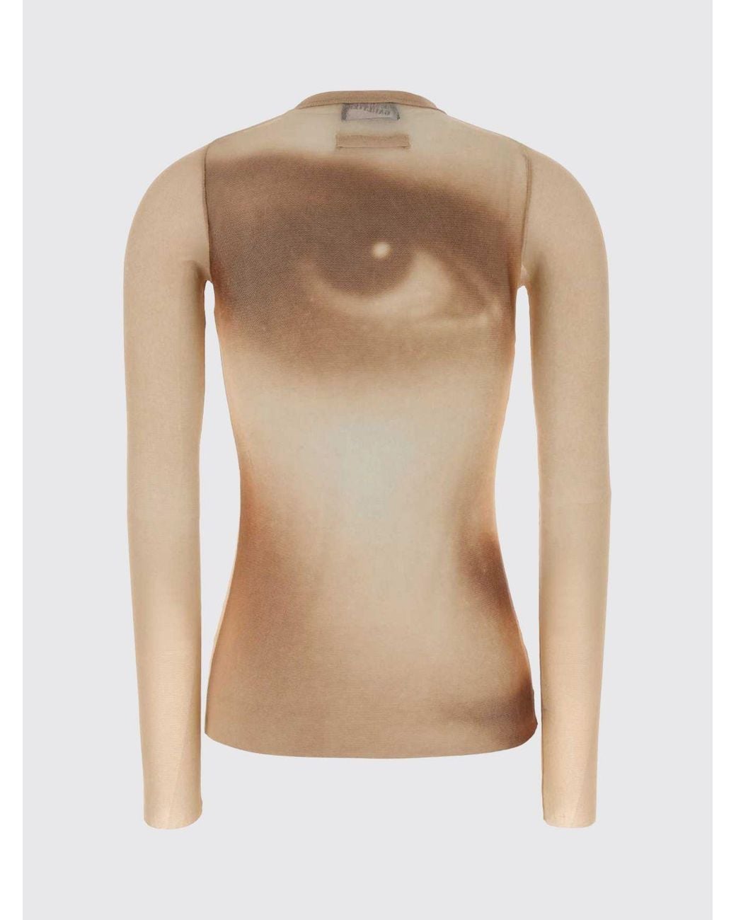 Jean Paul Gaultier Natural Graphic Print Long-Sleeved Top