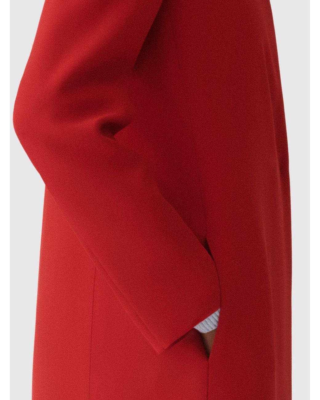 Fabiana Filippi Red Single-Breasted Long Coat