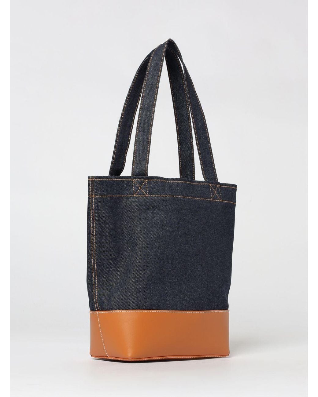 A.P.C. Blue Alex Tote Denim And Leather Shoulder Bag