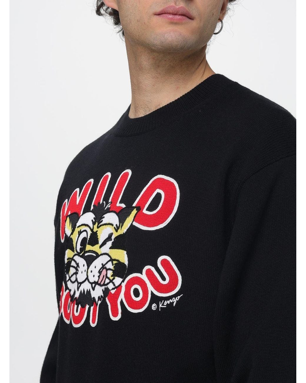 KENZO Black Wild About You Wool And Cotton Knit for men