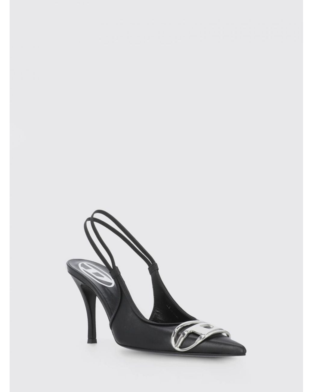 DIESEL White D-Venus Leather Slingback
