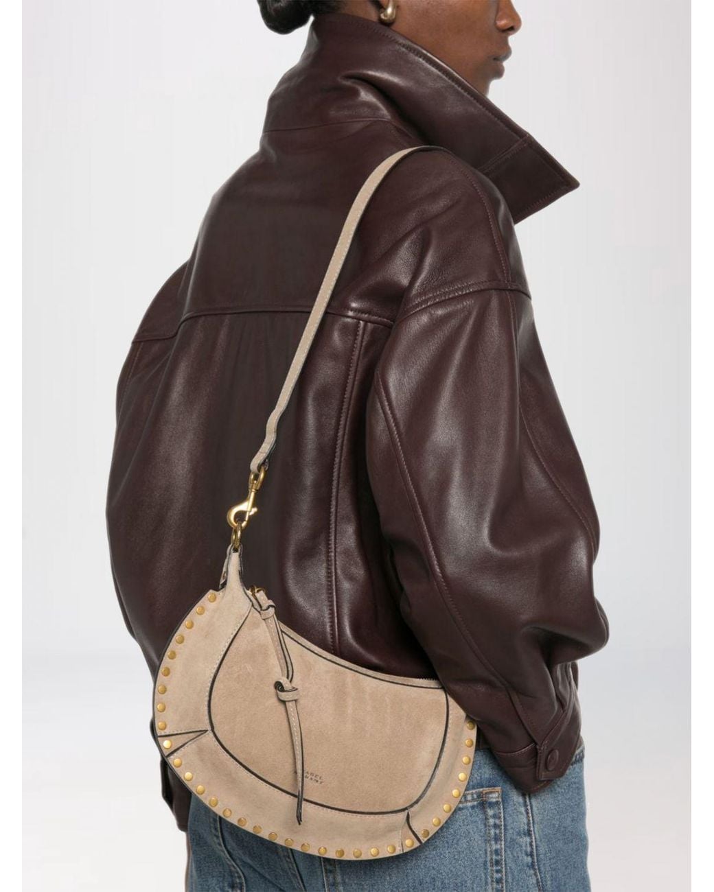Isabel Marant White Oskan Moon Hobo Bag
