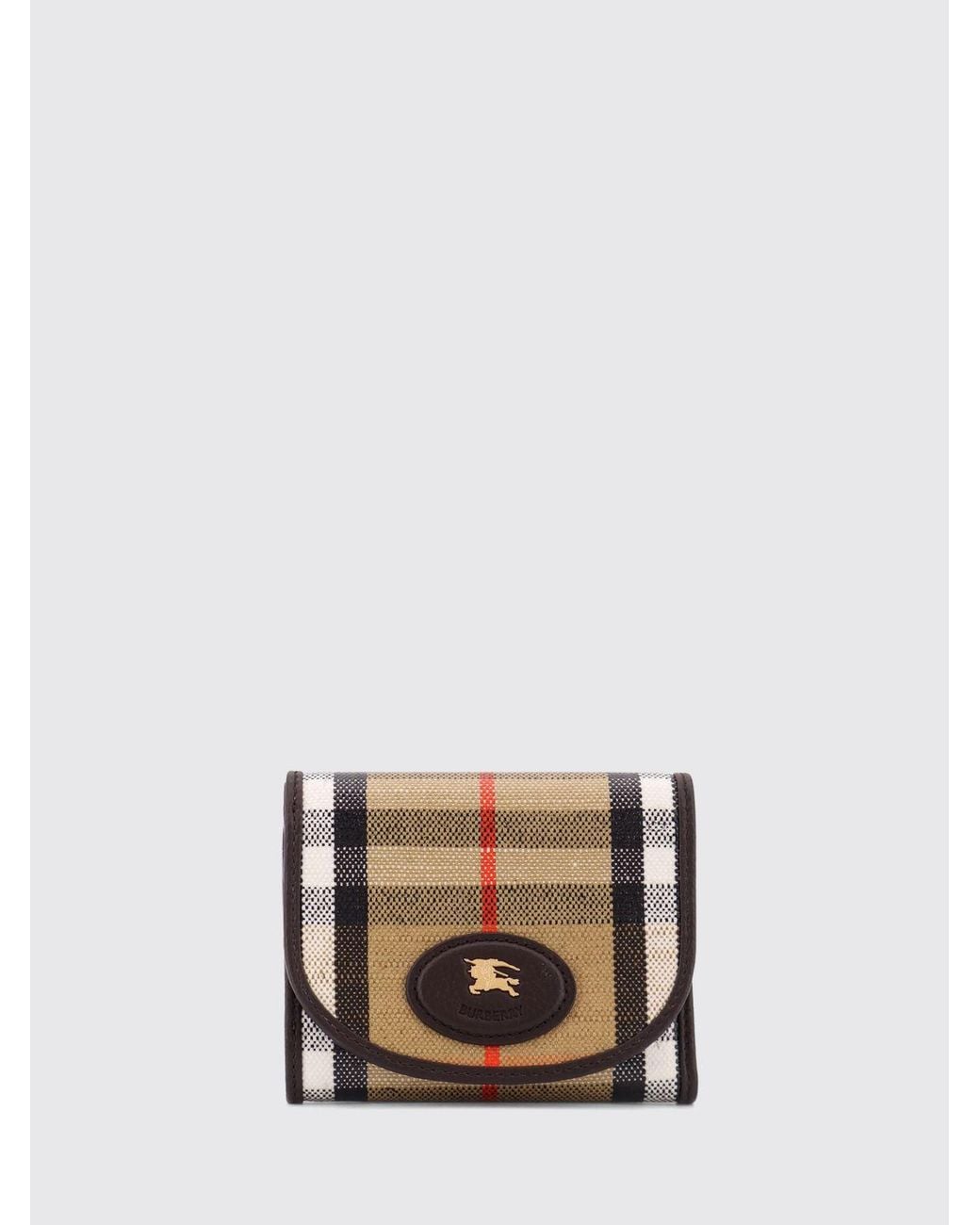 Cartera Tríptica De Algodón Revestido Con Estampado Vintage Check Burberry de color White
