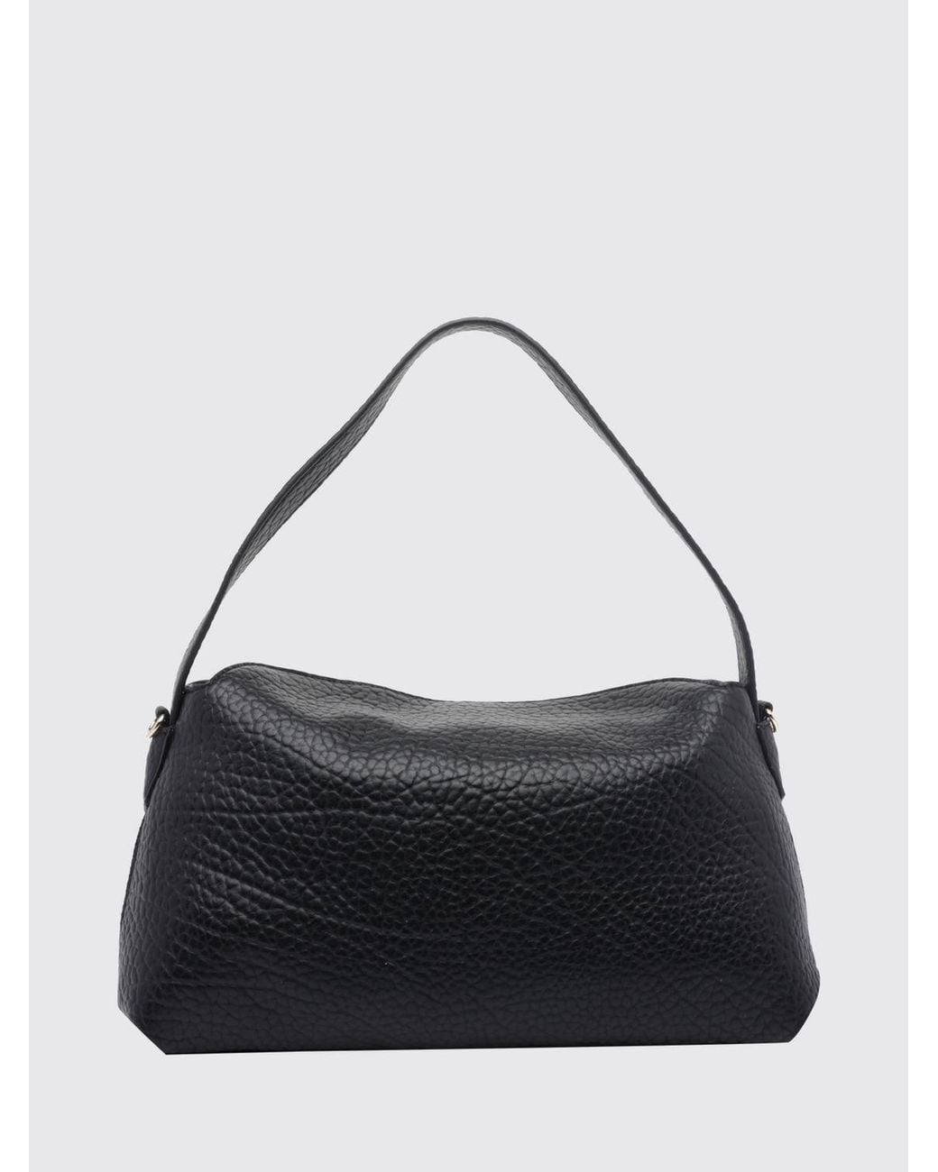 Liu Jo Black Grained Faux Leather Hobo Bag With Handle And Removable Strap