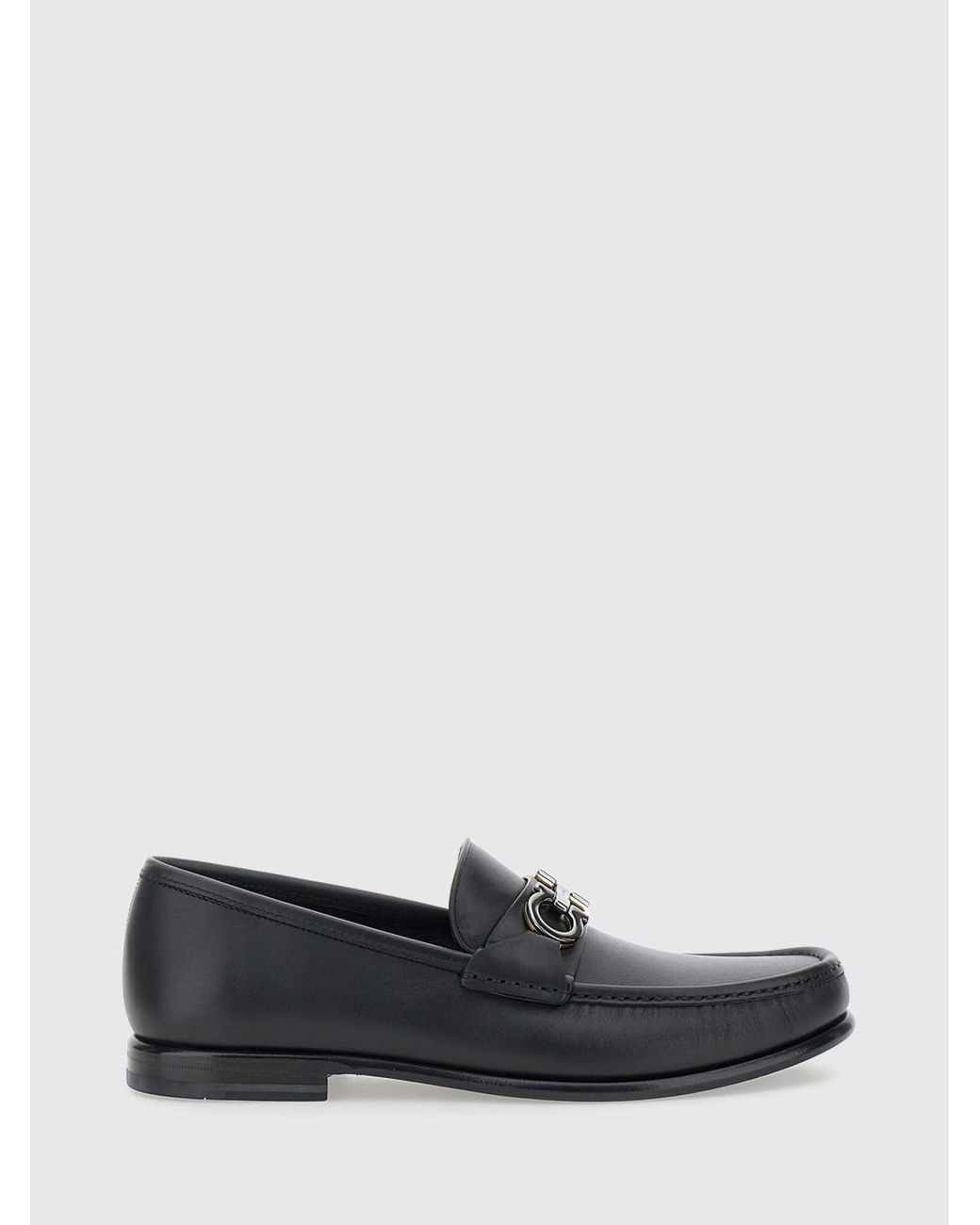 Ferragamo White Calfskin Penny Loafer With Gancini Logo And Rubber Sole for men