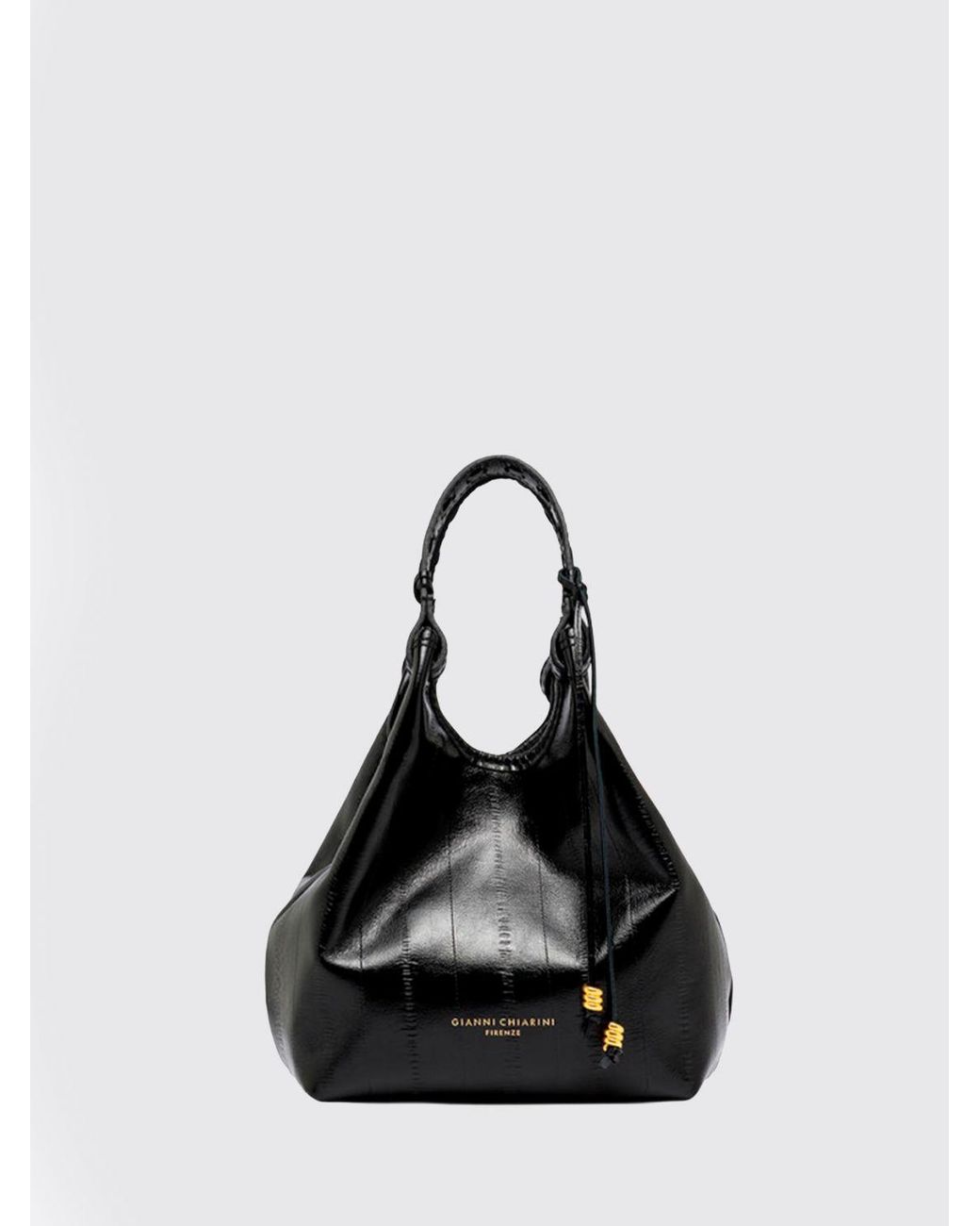 Gianni Chiarini Black Dua Leather Mini Handbag With Removable Shoulder Strap