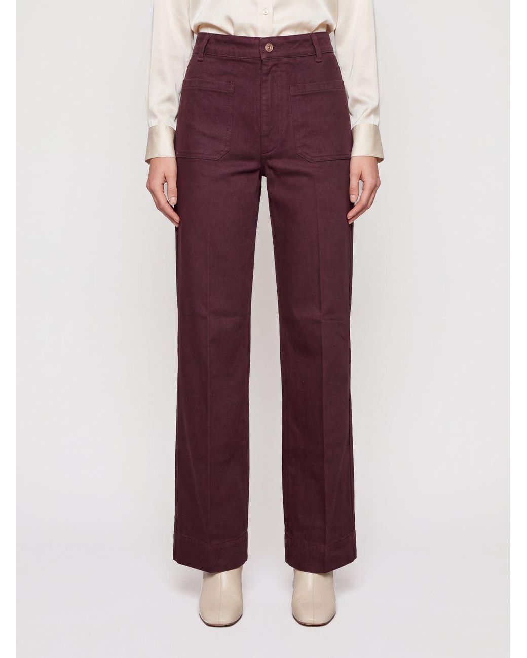 Victoria Beckham Purple Alina Straight Fit High-Waisted Jeans