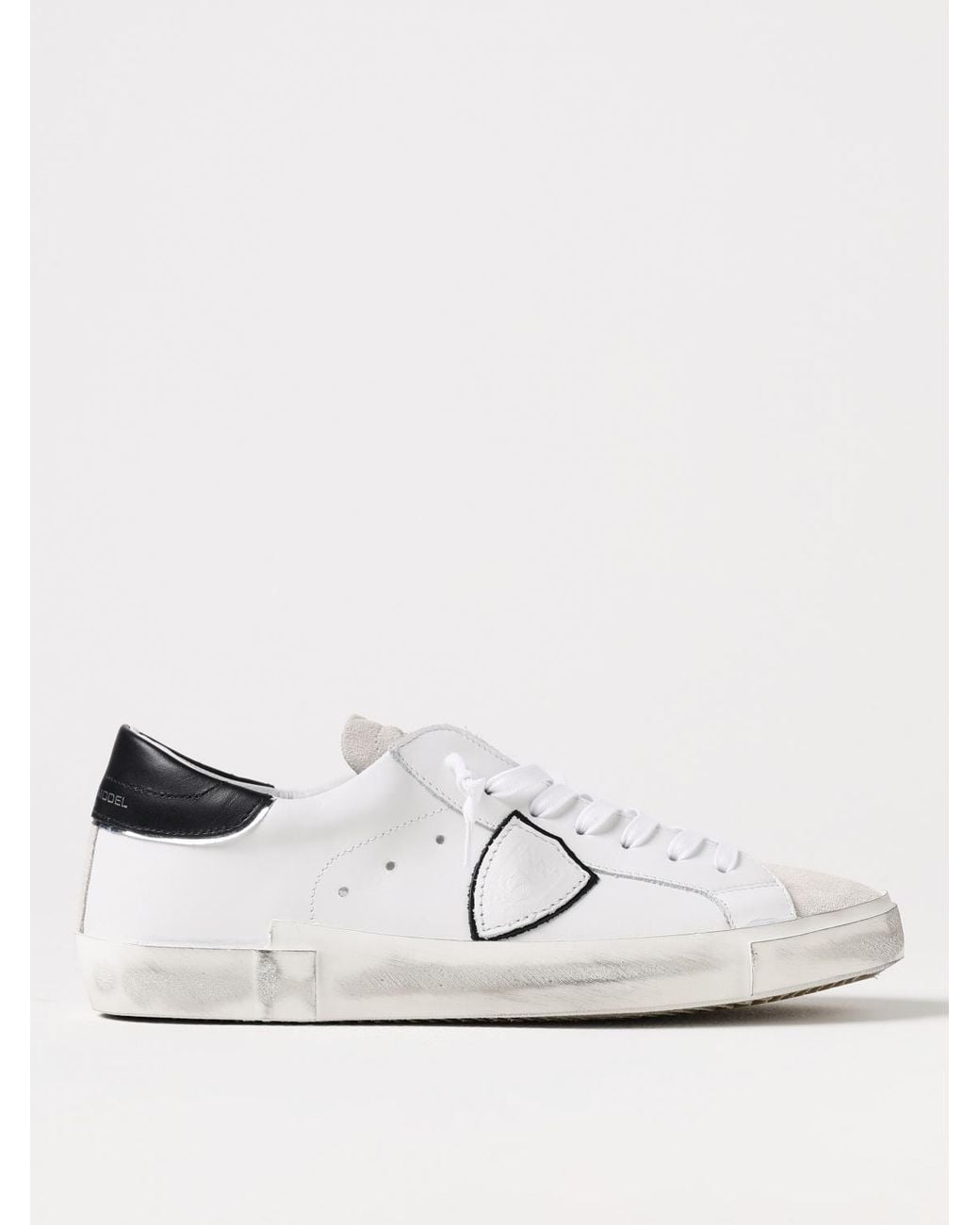 Baskets Paris En Cuir Usé Philippe Model pour homme en coloris White