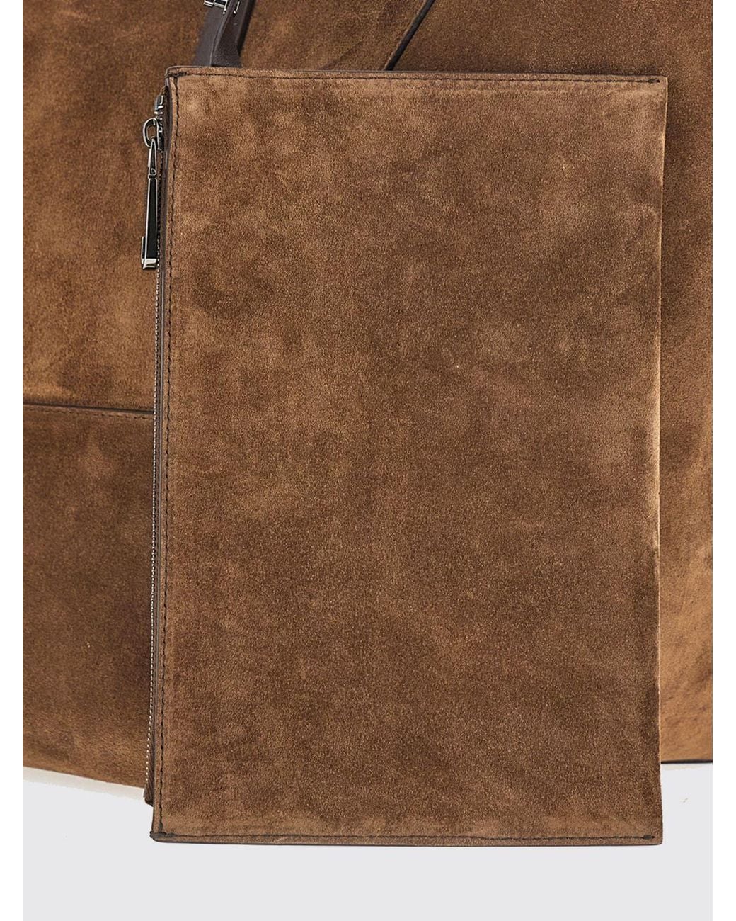 Brunello Cucinelli Brown Bc Duo Suede Tote Bag With Monili Embellishment