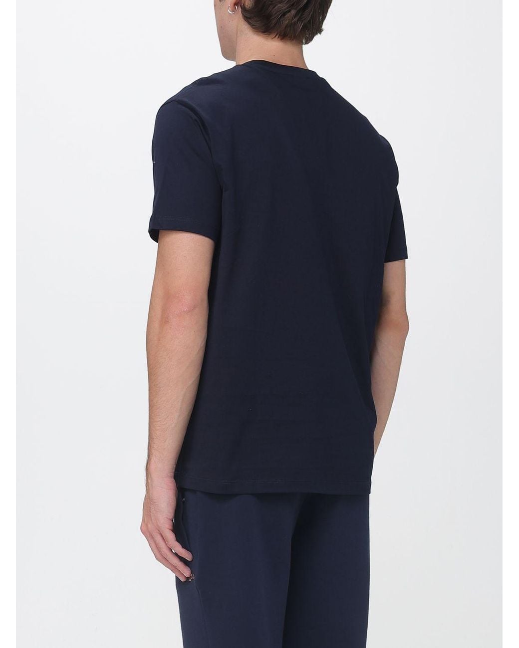 Paul & Shark Blue Paul &Amp Shark Short-Sleeved Cotton Crew Neck T-Shirt With Tone-On-Tone Logo for men