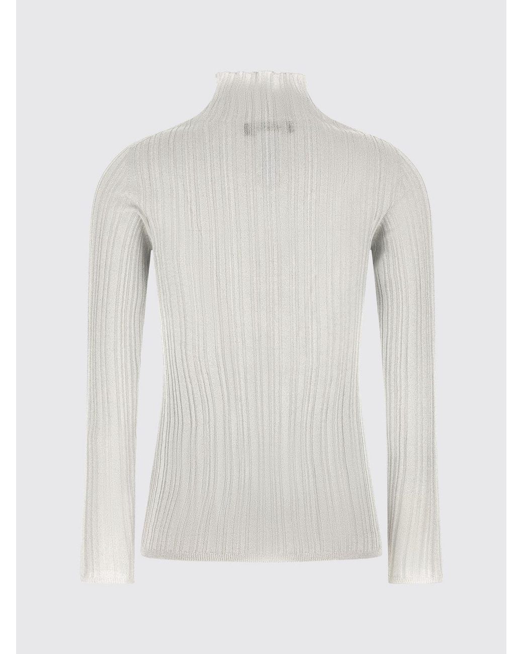 Fabiana Filippi Gray Slim Fit Long-Sleeved Pleated Turtleneck Sweater