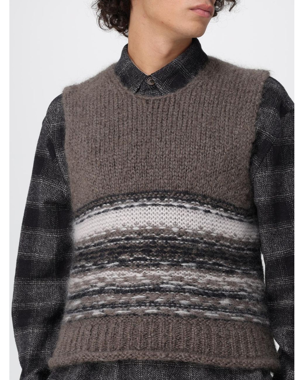 Our Legacy Gray Mohair Wool Tank Fair Isle for men