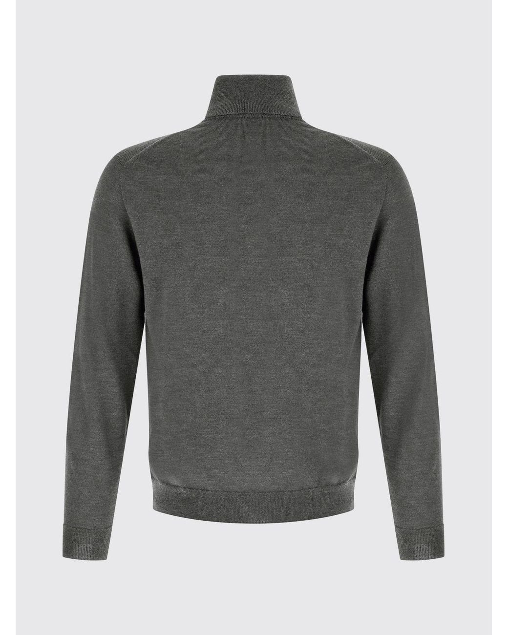 Zanone Gray Long-Sleeved Turtleneck Jumper for men
