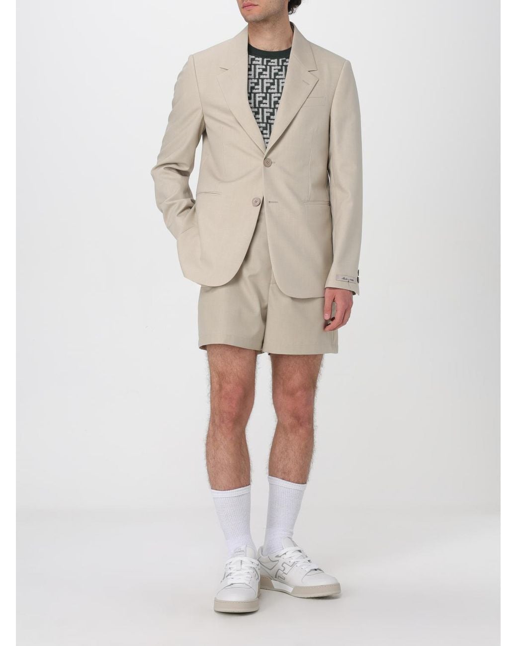 Blazer en laine à poitrine unique Fendi pour homme en coloris Natural