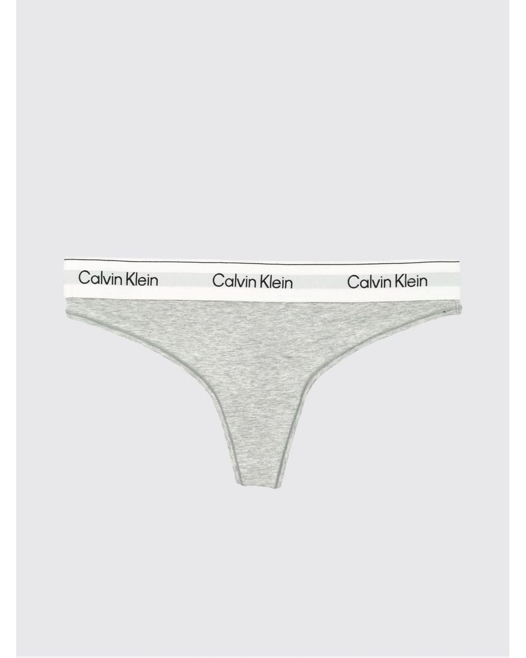 Calvin Klein White Cotton Blend Logo Thong